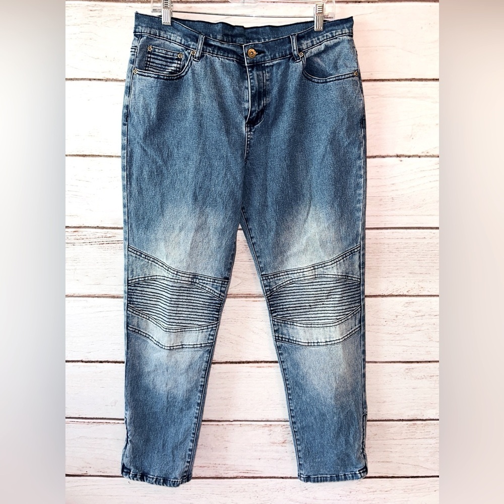 DG2 by Diane Gilman Moto Style Jeans Size 12P Retro Vintage Y2K Rare Unique 🔥🔥🔥